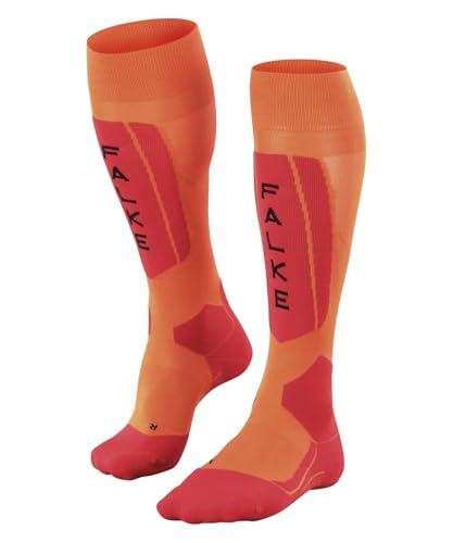 FALKE Herren Skisocken SK5 Expert M Kh Seide Funktionsmaterial warm dünn 1 Paar, Orange Flash 8034 Trend, 42-43