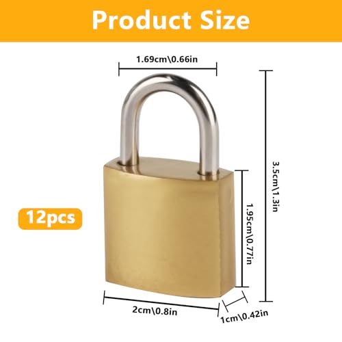 Image of 12 Pcs Mini Suitcase Locks with Different Keys Small Keyed Padlocks | Toolbox Backpack Boxes Travel Bags Locker Locks