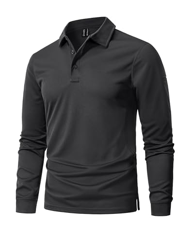 Image of MAGNIVIT Men's Polo Shirts Long Sleeve Quick Dry Performance Shirt Military Tactical Army Combat Polo Shirts