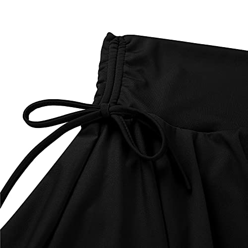 Ellydoor Women Latin Dance Mini Skirt Ballroom Salsa Rumba Training Skirt Skater Costume Ruffle Swing Skirt With Shorts Medium Black 07 Black #TOP5