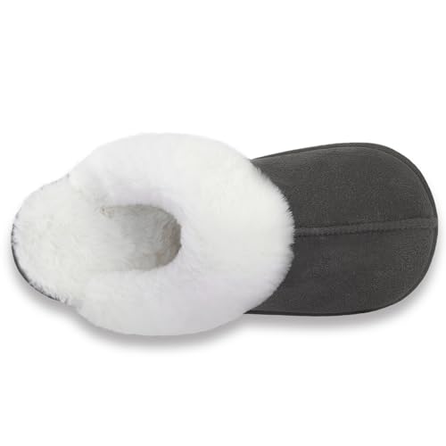 Fuzzy Slippers Women,Fluffy Slip on Warm Comfy Soft Slippers for Woman Memory Foam with Thick Sole3
