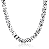 Men's Stainless Steel Cuban Link Chain Necklace 10MM 18inch Hip Hop Jewelry