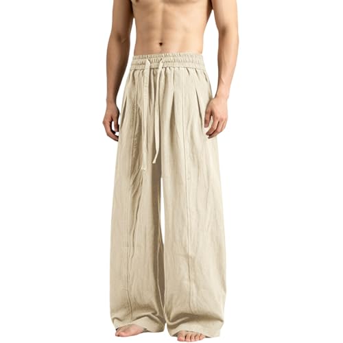 Pantalon de détente pour homme contre la chaleur estivale en lin