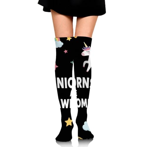 Women Girls Comfort Fit Moisture Wicking Cushioned Crew Socks Knee-High Athletic Socks