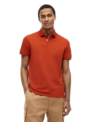 Image of Tommy Hilfiger Men's Short Sleeve Polo Shirts in Regular Fit With Stretch and Organic Pique Cotton