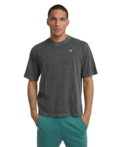 G-STAR Hommes Overdyed Destroyed Boxy T-Shirt en coton épais à effet vieilli et usé