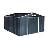 Capannone da giardino in metallo di 12,99 m² Antracite - 341x386x211 cm