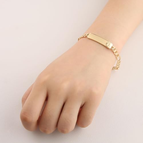 HZMAN 14K Gold Plated Figaro Chain Link Bracelet for Women Dainty Religious Saint Jude Bracelet Jewelry Gift2
