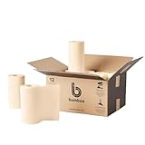 Bumboo |100% Bamboo Unbleached Kitchen Rolls | Pack of 12 Rolls (2-Ply) | Multipurpose, Plastic-Free, Eco-Friendly, Super Absorbent, Strong & Sustainable