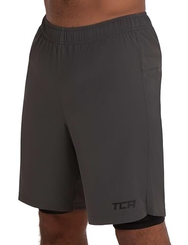 TCA Ultra Sporthose Herren kurz 2 in 1 mit Tasche - Kurze Sport Shorts...