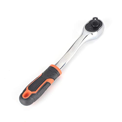 ラチェットレンチドライブ 9.5mm（3/8）ソケットレンチ クイックリリースラチェットハンドルソフトハンドル車/バイク DIY 修理(3/8)