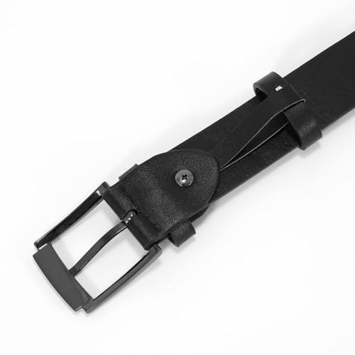 Image of WHIPPY Women Leather Belt for Jeans Pants Dresses Black Ladies Waist Belt with Pin Buckle