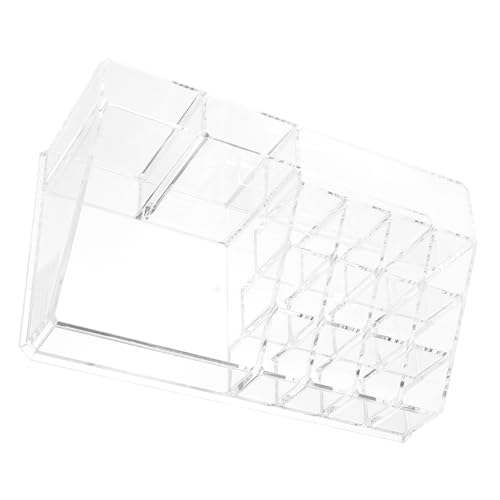 FRCOLOR クリアアクリル製メイクアップオーガナイザー 収納ボックス リップスティックホルダー付き 化粧品 スキンケア用品 整理収納 デスクトップオーガナイザー ドレッサー用 バスルーム寝室対応