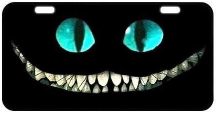 Marcos de matrícula resistentes y hermosos soportes para placa de matrícula Cheshire Cat Smile Face para autos, placa frontal decorativa de 12 x 6