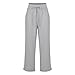 BTCOW Lightweight Pants Womens Fall Fashion Linen Pant Casual Straight Leg Drawstring Elastic High Waist Loose Lightweight Trousers with Pockets X-Large Gray