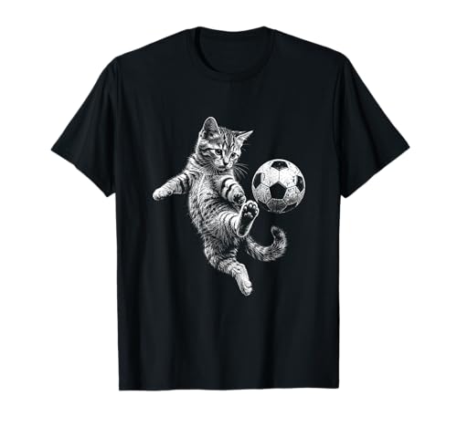 Cute Soccer Kitten Player Sports Classic Cat Football Lover T-Shirt