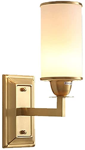 OOMRNV Lámpara De Techo De Latón con Un Solo Cabezal, con Pantalla De Cristal Y Cilindro, para Dormitorio, Mesita De Noche, Sala De Estar, Hotel, Restaurante,