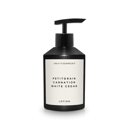 ENVIRONMENT Inspired by Designer Perfume DYPT, 300ml Luxury Scented Lotion (Petitgrain | Carnation | White Cedar) Bathroom Luxury, Men & Women High-End Body Lotion, Hand Cream, Dry Skin Treatment