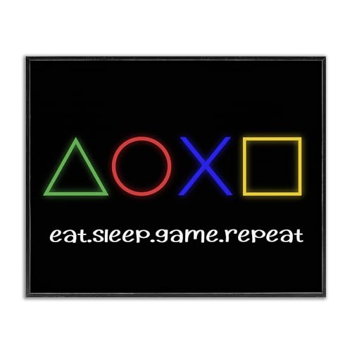 Tableau de jeu néon encadré pour décorer un mur blanc de gamer - 2