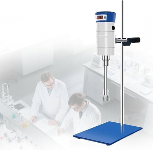 High-Speed Digital Emulsifier Homogenizer with Adjustable Speed & Support Stand - Laboratory Dispersing Mixer, 2 Work Heads FJ300~DSH for Enhanced Mixing Efficiency