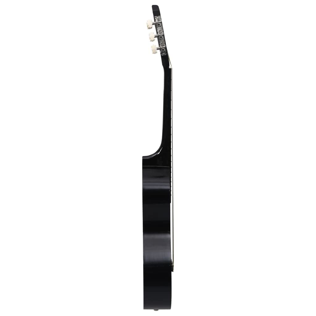 Klassikgitarre 3/4 Größe 36 Zoll, Konzertgitarre für Anfänger Kinder Jugendliche inkl. Gitarrentasche, Lindenholz, Schwarz