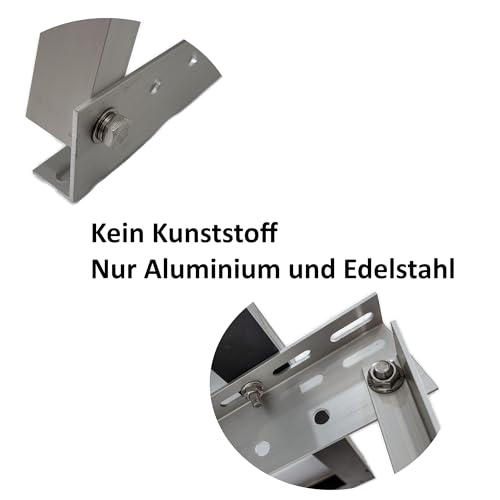 Balkonkraftwerk Halterung für 2 Module, 118 cm Solarmodul Halterung, Halterung Balkonkraftwerk, Solarpanel Halterung Flachdach, PV Halterung Solarpanel Flachdach