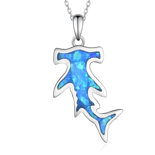 Sterling Silver Hammerhead Shark Necklace - Cute Animal Jewelry for Women Shark Lovers