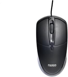 ماوس بلاستيك مارجو بتصميم مريح واتصال USB للمكتب من اكسيسوريز شوب- أسود، MR-301