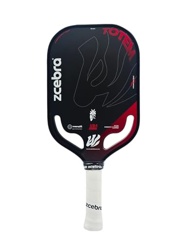 Zcebra Pala de Pickleball Totem Fibra de Carbono 3 Capas 19 mm Dynamic throats USA Pickleball Approved