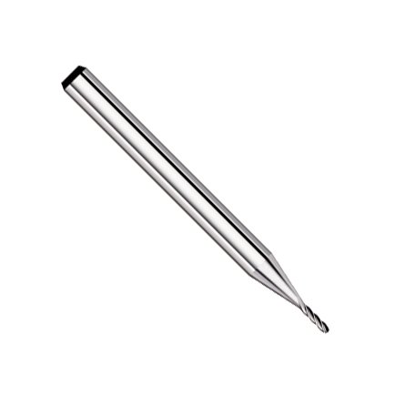 Kodiak Cutting Tools KCT147288 USA Made Micro Carbide Ball Nose End Mill, 1/8 Shank, 4 Flute, 0.011" Diameter