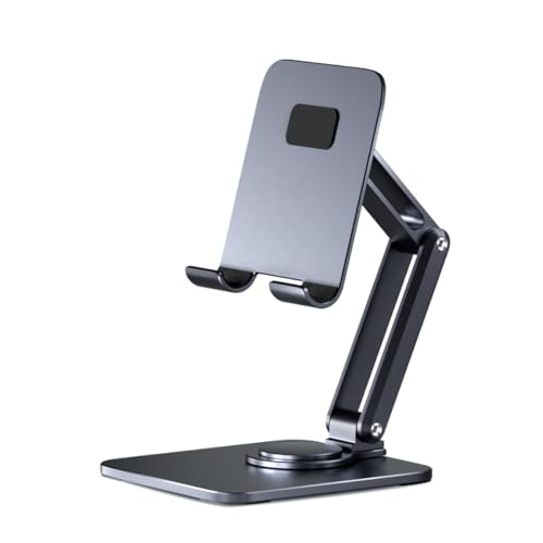Suporte para Celular e Tablet em Alumínio Articulado Ajustável Metal Resistente Apoio Mesa Portátil
