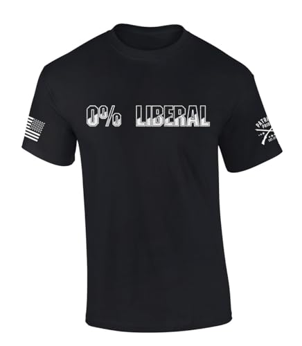 Mens Patriot Pride Zero 0% Liberal Political Funny Mens Short Sleeve T-Shirt-Black-Large