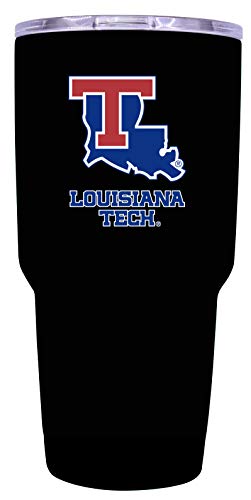 R and R Imports Louisiana Tech Bulldogs 24 oz Black Insulated Stainless Steel Tumbler Officially Licensed Collegiate Product