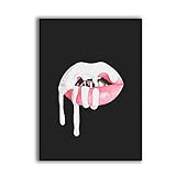 Lᵒᵛᵉ - Tamaño:60x90cm Clajdhgabd cuadros decoracion lienzowall art Lápiz labial sexy Kylie Jenner s Wall Pictures Lip Sense Girl\'s(60x90cm-Frameloos)