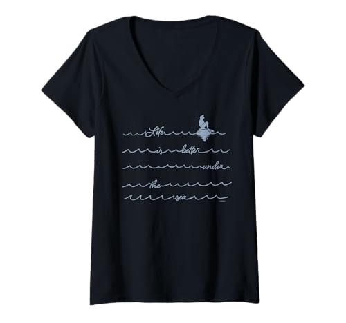 T-shirt Ariel Disney femme col V idéal pour un look d'été décontracté