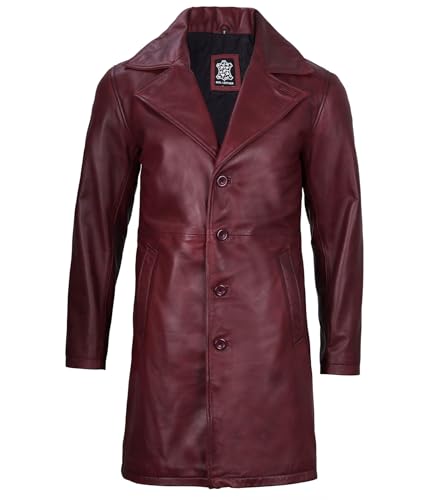 Image of Decrum Leather Coat Men - Casual Car Coat Style Real Lambskin Mens Leather Coat
