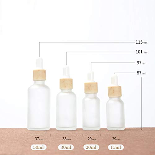 Lurrose 5 unidades de garrafas de vidro fosco para cosméticos, frascos conta- gotas para subembalage