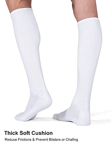 Fitrell 2 Pack Baseball Soccer Softball Socks For Kids Youth Men & Women Over-The-Calf Football Knee High Socks, Nfl, White, X-Small #TOP4