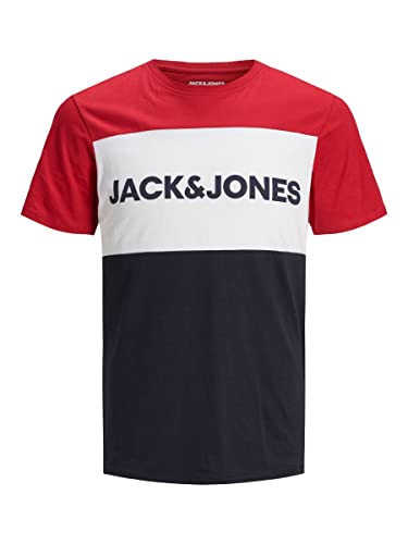 Image of JACK & JONES Male Plus Size T-Shirt Crew Neck,Tango Red,2XL