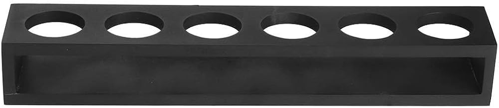 Shot Glasses Cocktail Holder, Shot Glass Holder 6 Holes Wooden Drinks Paddle Black Shot Glass Serving Tra y Shot Glass Tray Holder Organizer Drinks Serving Board Organizer for Home Party Bar(01)