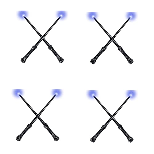 Minghunian 8 PièCes éClairer Les Baguettes Magiques de L'Assistant Son éClairant Jouet Baguette pour Enfants Filles GarçOns FêTe Cosplay Accessoire Noir Cover