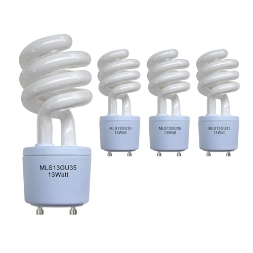 Dameiol MLS13GU35 Light Bulb 13W Spiral Bulb Replacement for Panasonic VQL5 Exhaust Fans Tapered Design GU35 Temp-4Pack