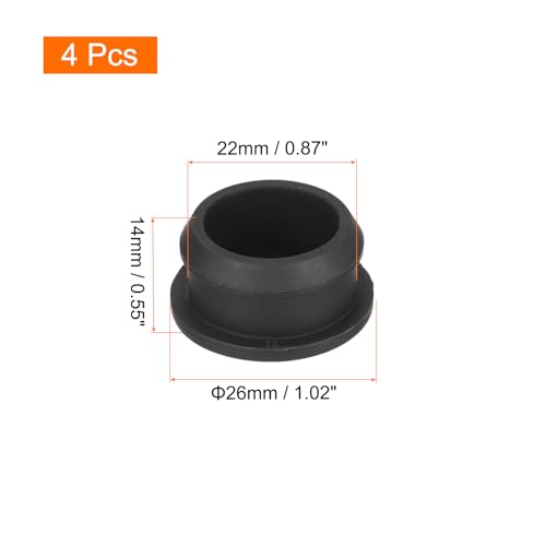 Image of MECCANIXITY Silicone Snap in Locking Hole Plugs,Rubber Panel Seal Cover Flush Type Panel Round for Kitchen Rubber Bulkheads Waterproof Sealing Plugs 22mm /0.87 Inch Diameter Black,Pack of 4