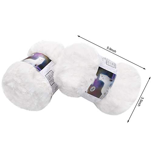 2 Pieces Skeins Soft Fur Yarn Fuzzy Fur Yarn Chunky Fluffy Faux Fur Yarn Eyelash Yarn Cream Fur Yarn For Crochet Blankets Rugs Clothes Knitting Projects, 30 Meters And 50 Grams For Each (White) #TOP1