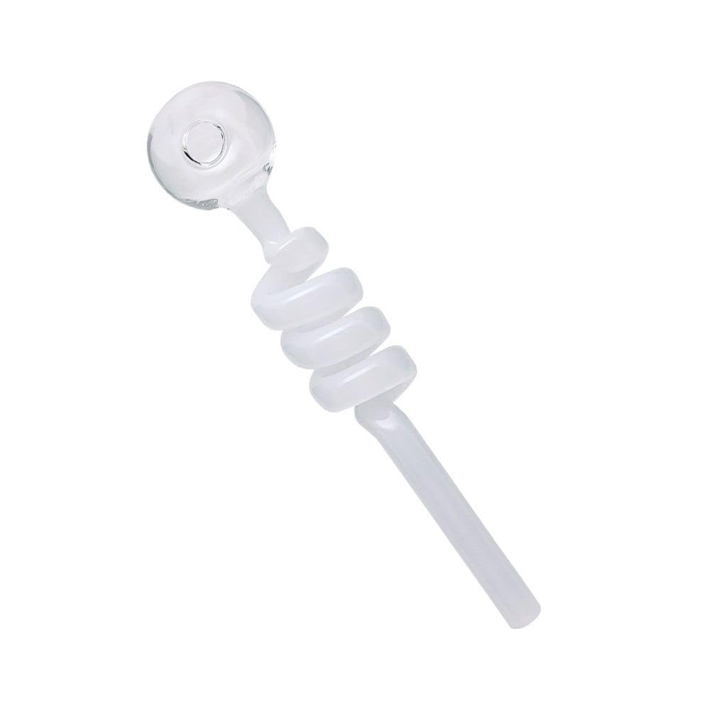 Yellow Swirl Curly Sweet Puff Curved Premium Glass Smoking Oil Burner Bong/Pipe - 15x3cm Glass Pipe - Handcrafted Portable Tobacco Smoking Pipe - Trending Durable Design for Smooth Smoking Experience