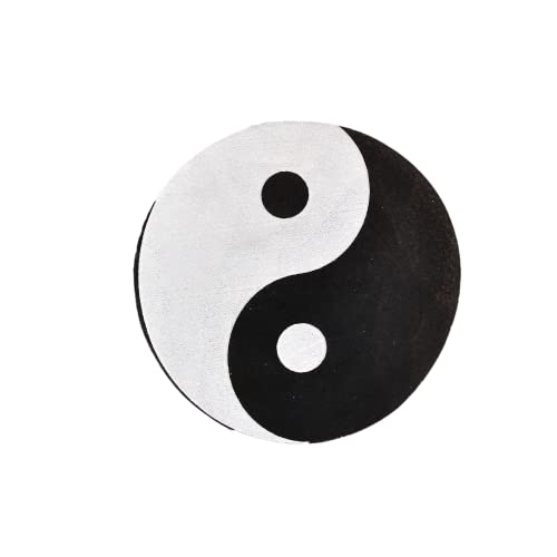 JIC Gem 1Pcs3.9 Yin Yang Tai Chi Selenite Charging Plate for Crystals Selenite Etched Plate Hexagonal Selenite Carved Plate Selenite Coaster for Reiki Decor FENG Shui Metaphysical Gemstone