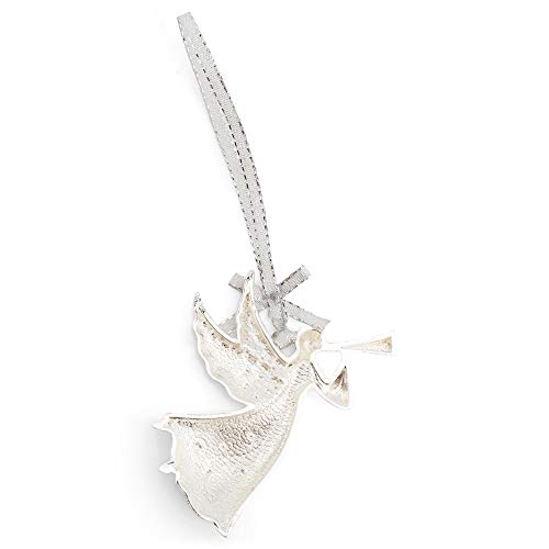 Roman October Birthstone White Trumpet Angel 3 X 2 Zinc Alloy Decorative Hanging Tree Christmas Ornament #TOP4