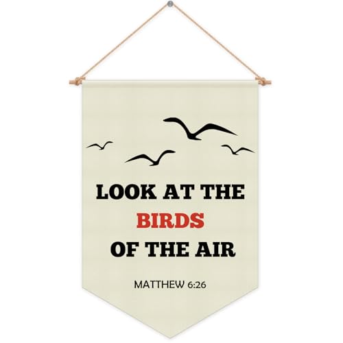 Christian Wall Banner Kids Bible Verse Hanging Pennant Flag Christian Religious Banner for Nursery Kids Room Playroom Living Room Wall Sign Decor Christmas Birthday Gifts