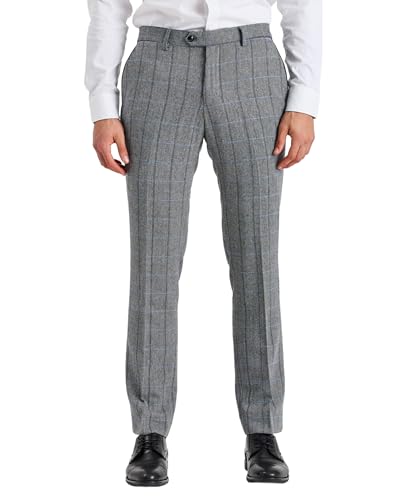 Costume tweed homme rétro 3 pièces de mariage haute qualité
