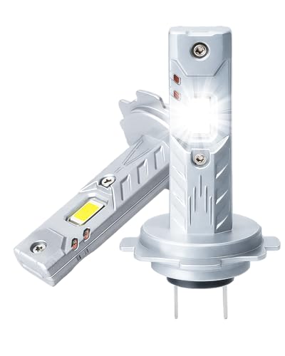 2pcs Bombilla H7 LED, 4500LM 6000K Blanco Mini Tamaño1:1 Reemplazo Lámparas Halógeno, 40W H7 LED para Faros Delanteros y Faros Antiniebla de Coche y Moto 12V, Plug and Play, No requiere adaptador